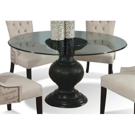 60" Round Glass Dining Table with Pedestal Base